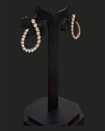 Sterling Silver Rose Gold Plated CZ Earrings