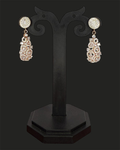 Sterling Silver Rose Gold Floral Earrings