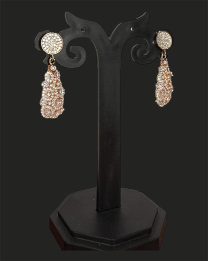 Sterling Silver Rose Gold Floral Earrings