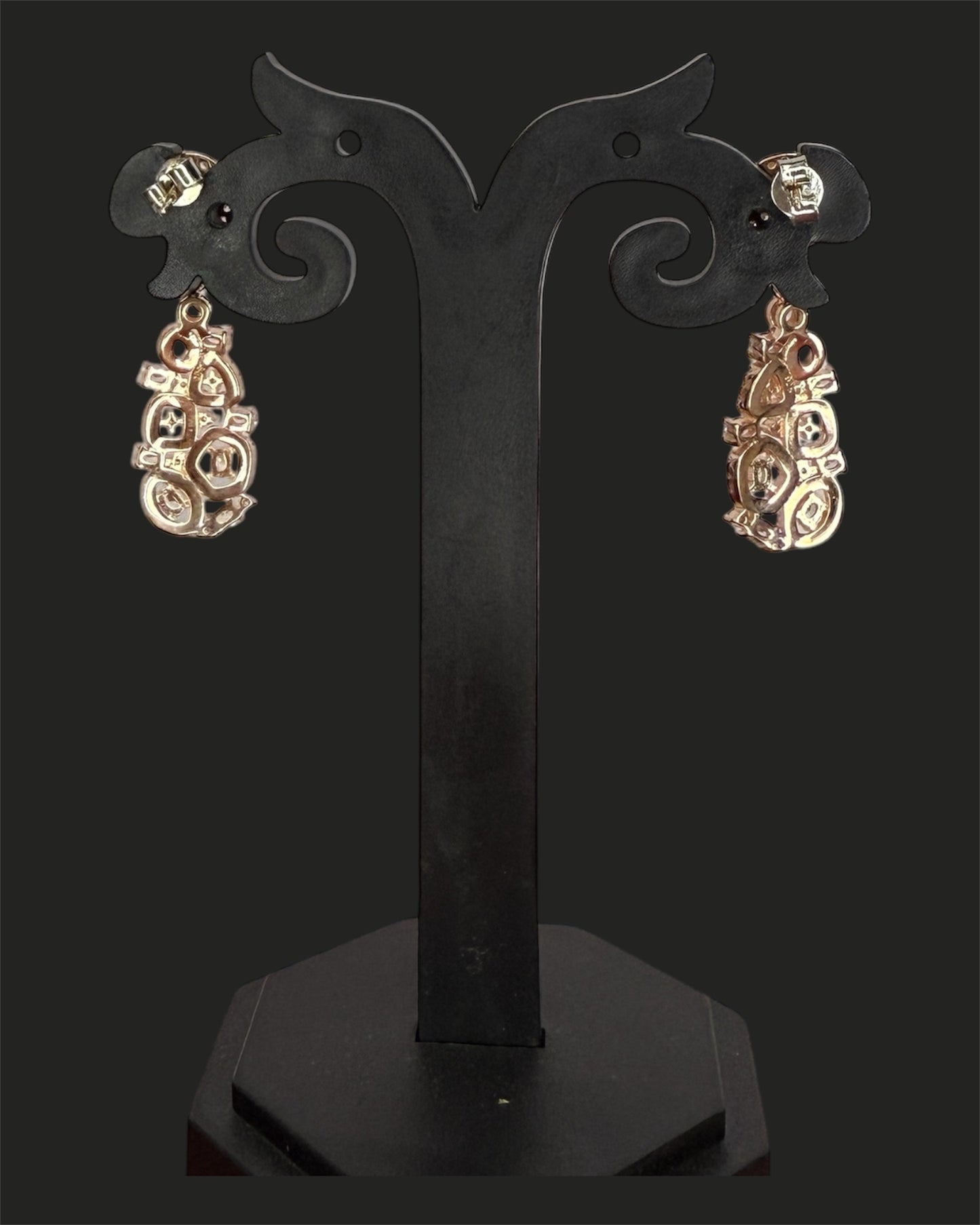 Sterling Silver Rose Gold Floral Earrings